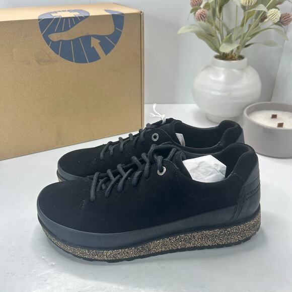 Birkenstock Honnef Low Suede Leather Sneaker Black 1019328 Women 8/Men 6 - Picture 2 of 10